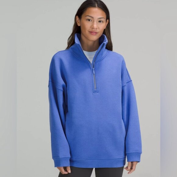 Lululemon women's wild indigo oversized softstream 1/2 zip sweatshirt M/L - Picture 1 of 6